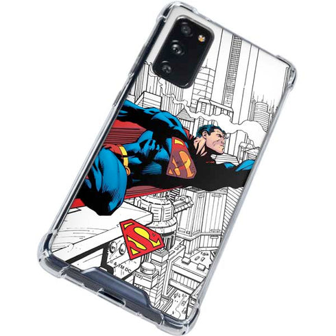 DC Comics Superman Super Speed Flying Over City Galaxy S20 FE Clear Case